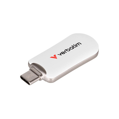 VERBATIM Flash Disk 256GB Plectra USB-C 3.0, bílá