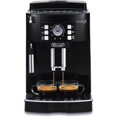 DeLonghi ECAM 21.117.B automatický kávovar, 15 bar, vestavěný mlýnek, dva šálky najednou, tryska na páru, černý