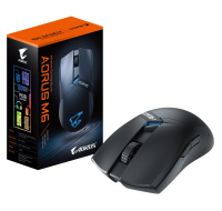 GIGABYTE Herní myš Aorus M6, Bezdrátová 2.4GHz, USB-C, černá