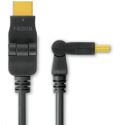 PREMIUMCORD Kabel HDMI A - HDMI A M/M 2m, otočné zlacené konektory