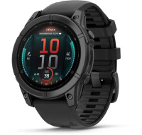 Garmin fenix® E – 47 mm, AMOLED, Slate grey steel / Černý silikonový řemínek, EU