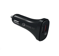 WG - Autonabíječka 2x USB-A, Quick Charge 3.0, 5,4 A, černá