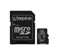 Kingston MicroSDXC karta 512GB Canvas Select Plus 100R A1 C10 Card + SD adaptér