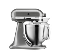 KitchenAid Artisan 5KSM185PSEMS Kuchyňský robot - 10 rychlostí, planetární systém, celokovová konstrukce, stříbřitě šedá