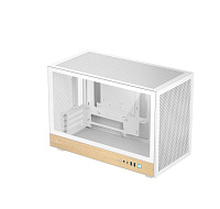 DEEPCOOL Case CH260 WOOD WH, mATX, Průhledná bočnice, bílo-dřevěná