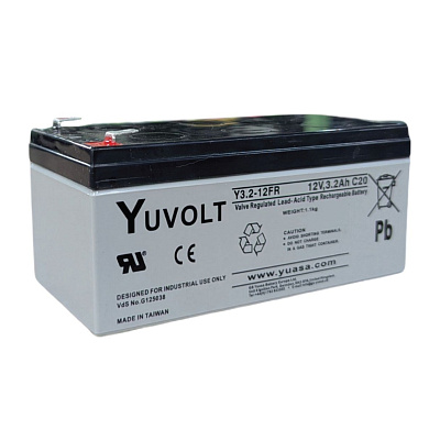 Baterie - YUVOLT Y3.2-12FR (12V; 3,2Ah; faston F1-4,7mm; životnost 3-5let)
