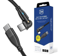 3mk kabel Hyper Cable N-SERIES C to C 2m 20V/3A 60W Black - Swivel
