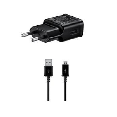 Samsung 15W Cestovní nabíječka + microUSB Datový Kabel Black (OOB Bulk)
