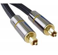 PremiumCord optický audio kabel Toslink, OD:7mm, Gold-metal design + Nylon, 3m