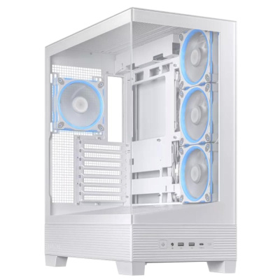 BAZAR ASUS case A31 PLUS TG ARGB, Mid Tower, Průhledná bočnice, 4x120mm ARGB Fan, ARGB Hub, bílá (POŠKOZENÝ OBAL)