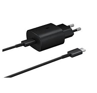 BAZAR - Samsung síťová nabíječka EP-TA800EBE + kabel EP-DG980BBE USB-C, 25W, černá, (bulk) - Po opravě Náhradní krabice