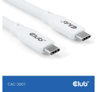 Club3D Kabel USB-C 4.0, 20Gbps, 4K60Hz, PD 240W, 2m, bílá