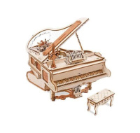 RoboTime 3D Dřevěná hrací skříňka Kouzelné piano (mechanický pohon)