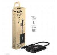 Club3D adaptér USB Gen1 Type-C/-A to Dual HDMI (4K/30Hz) / VGA (1080/60Hz)