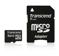 TRANSCEND MicroSDHC karta 8GB Class 10 + adaptér