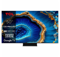 TCL 50" TV, QLED, 4K Ultra HD, HDR, Bluetooth, Wi-Fi, Dolby Atmos, Google TV