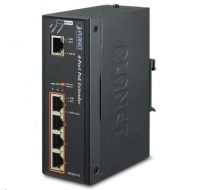 Planet IPOE-E174 PoE extender + switch, IEEE802.3at, 4 + 1x 1000Base-T, DIN, IP30, 60W