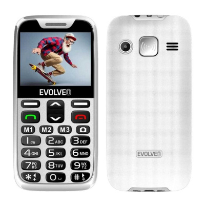 EVOLVEO EasyPhone XD, mobilní telefon pro seniory s nabíjecím stojánkem (bílá barva)