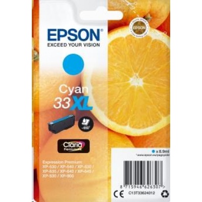 EPSON ink bar Singlepack "Pomeranč" Cyan 33XL Claria Premium Ink