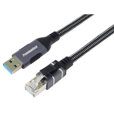 PremiumCord Ethernetový kabel USB3.2 na LAN RJ45 10/100/1000, 3m