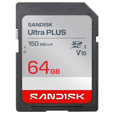 Sandisk Ultra PLUS SDXC karta 64GB UHS-I, V10, U1, C10, (150MB/s)