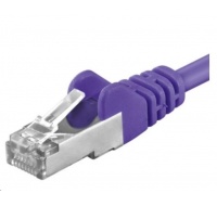 PREMIUMCORD Patch kabel CAT6a S-FTP, RJ45-RJ45, AWG 26/7 0,5m fialová