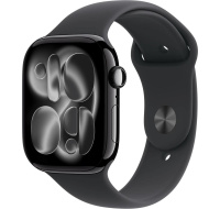 Apple Watch Series 11 GPS 42mm Jet Black Aluminium Case with Black Sport Band - M/L