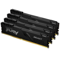 KINGSTON DIMM DDR4 64GB (Kit of 4) 2666MT/s CL16 FURY Beast Černá