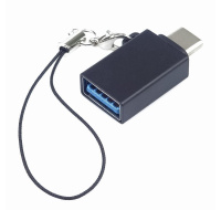 PremiumCord adaptér USB-C male - USB3.0  A female, OTG, černý s očkem na zavěšení