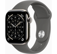 Apple Watch Series 11 GPS + Cellular 42mm Natural Titanium Case with Stone Grey Sport Band - M/L