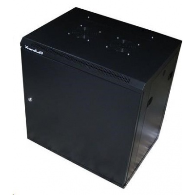 XtendLan 19" nástěnný rozvaděč 15U 600x450, nosnost 60kg, plné dveře, svařený, proti vykradení,černý