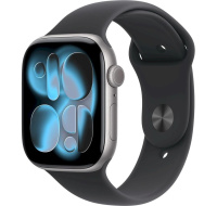 Apple Watch Series 11 GPS + Cellular 42mm Space Grey Aluminium Case with Black Sport Band - M/L