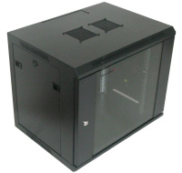 BAZAR - XtendLan 19" nástěnný rozvaděč 9U 600x600, nosnost 60 kg, skleněné kouřové dveře, rozložený - poškozený obal