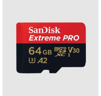 SanDisk micro SDXC karta 64GB Extreme PRO (200 MB/s Class 10, UHS-I U3 V30) + adaptér