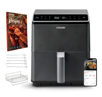 BAZAR - Cosori Dual Blaze 6.4L SMART horkovzdušná fritéza + 5x špíz a gril. rošt, black - Rozbaleno (Komplet)